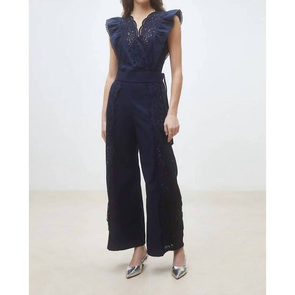 NEW SUNCOO lila v-neck blouse in bleu nuit